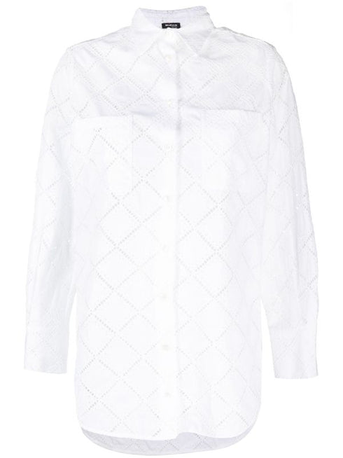 perforated long-sleeved shirt